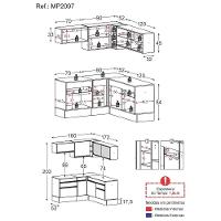 Cozinha Completa De Canto Mp2097 Com Armário E Balcão Preta - 5