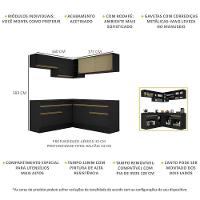 Cozinha Completa De Canto Mp2097 Com Armário E Balcão Preta - 6