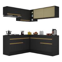 Cozinha Completa De Canto Mp2097 Com Armário E Balcão Preta - 7