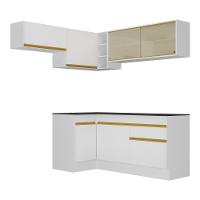 Cozinha Completa De Canto Mp2094 Com Armário E Balcão Branca - 3