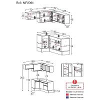 Cozinha Completa De Canto Mp2094 Com Armário E Balcão Branca - 5