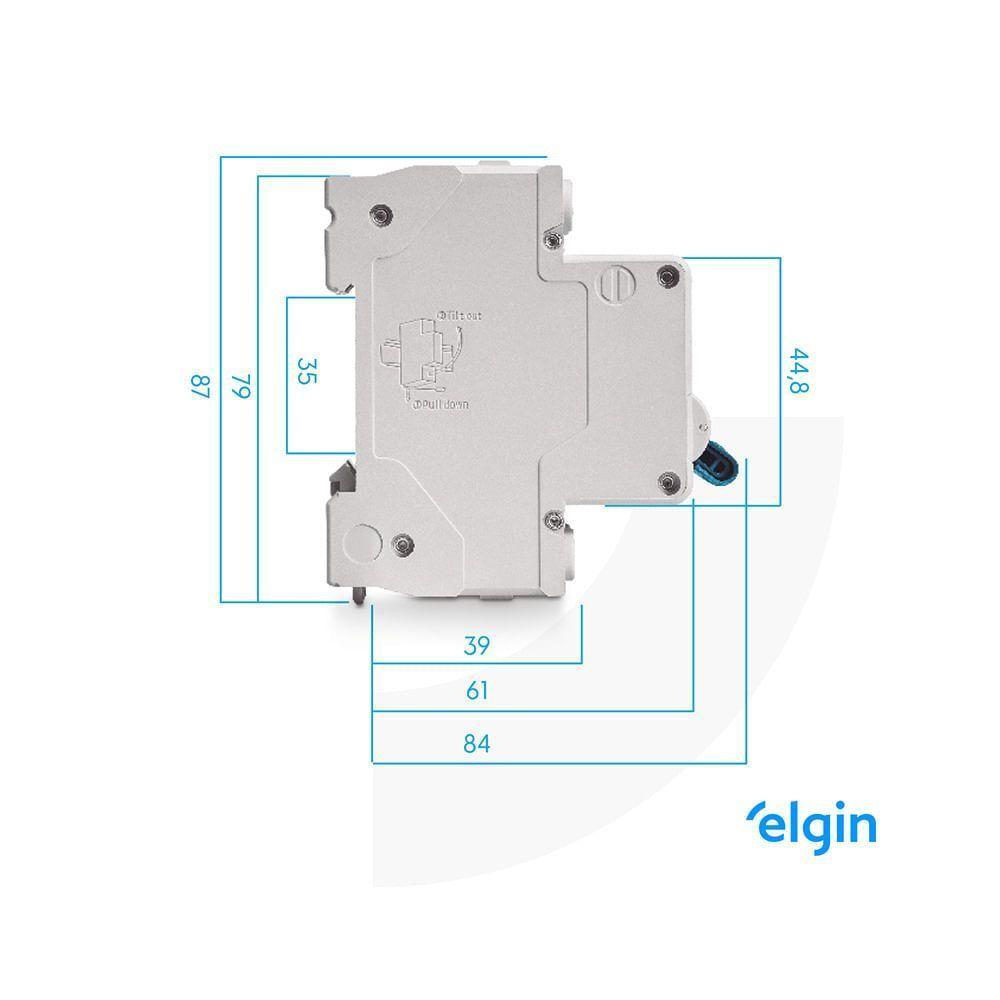 Mini Disjuntor Monopolar Curva C MCB 3KA 1 Polo 25A Bivolt - 5