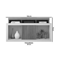 Rack Bancada P/ Tv Até 55 Pol Dragon C/ Nicho E Rodízios 136cm Freijo/off White - Caemmun - 2
