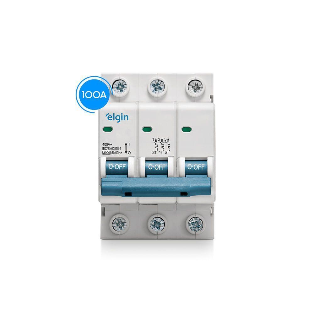 Mini Disjuntor 6KA MCB DP6-3C100 Tripolar 100A 3 Polos Bivolt - 1