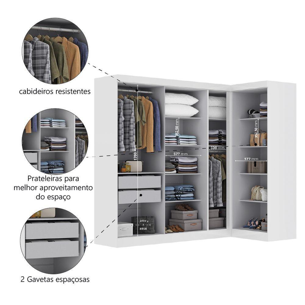 Quarto Modulado De Canto Madrid Com 7 Portas Maxel - 4