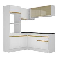 Cozinha Completa De Canto Mp2098 Com Armário E Balcão Branca - 3