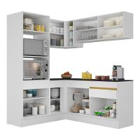 Cozinha Completa De Canto Mp2098 Com Armário E Balcão Branca