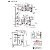 Cozinha Completa De Canto Mp2098 Com Armário E Balcão Branca - 5