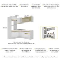 Cozinha Completa De Canto Mp2098 Com Armário E Balcão Branca - 6