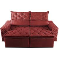 Sofá Retrátil E Reclinável 2,30m Essence. Velusoft Cama Inbox Vermelho - 5