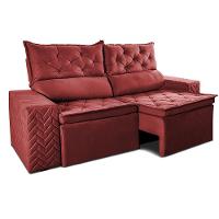 Sofá Retrátil E Reclinável 2,30m Essence. Velusoft Cama Inbox Vermelho - 7