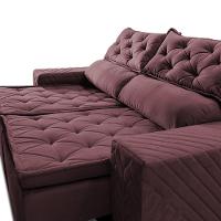 Sofá Retrátil E Reclinável 2,30m Essence. Velusoft Cama Inbox Vinho