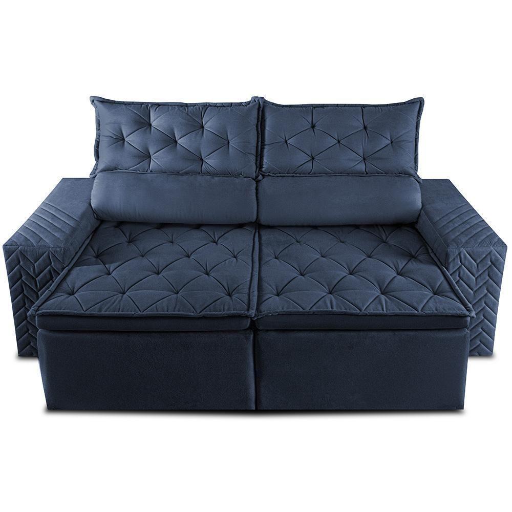 Sofá Retrátil E Reclinável 2,00m Essence. Velusoft Cama Inbox Azul - 2