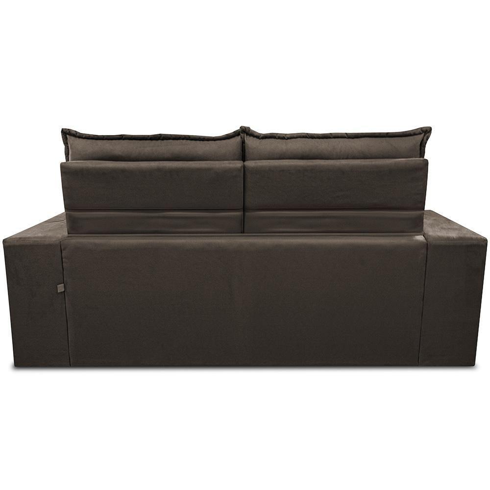 Sofá Retrátil E Reclinável 2,00m Essence. Velusoft Cama Inbox Café - 6