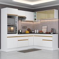 Cozinha Completa De Canto Mp2099 Com Armário E Balcão Branca - 1