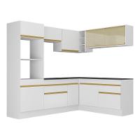 Cozinha Completa De Canto Mp2099 Com Armário E Balcão Branca - 3