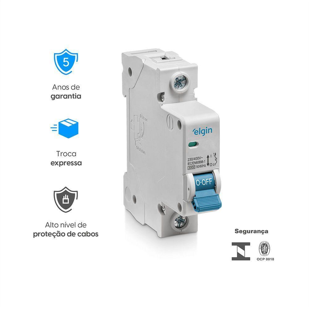 Mini Disjuntor Monopolar Curva C MCB 3KA 1 Polo 20A Bivolt - 3