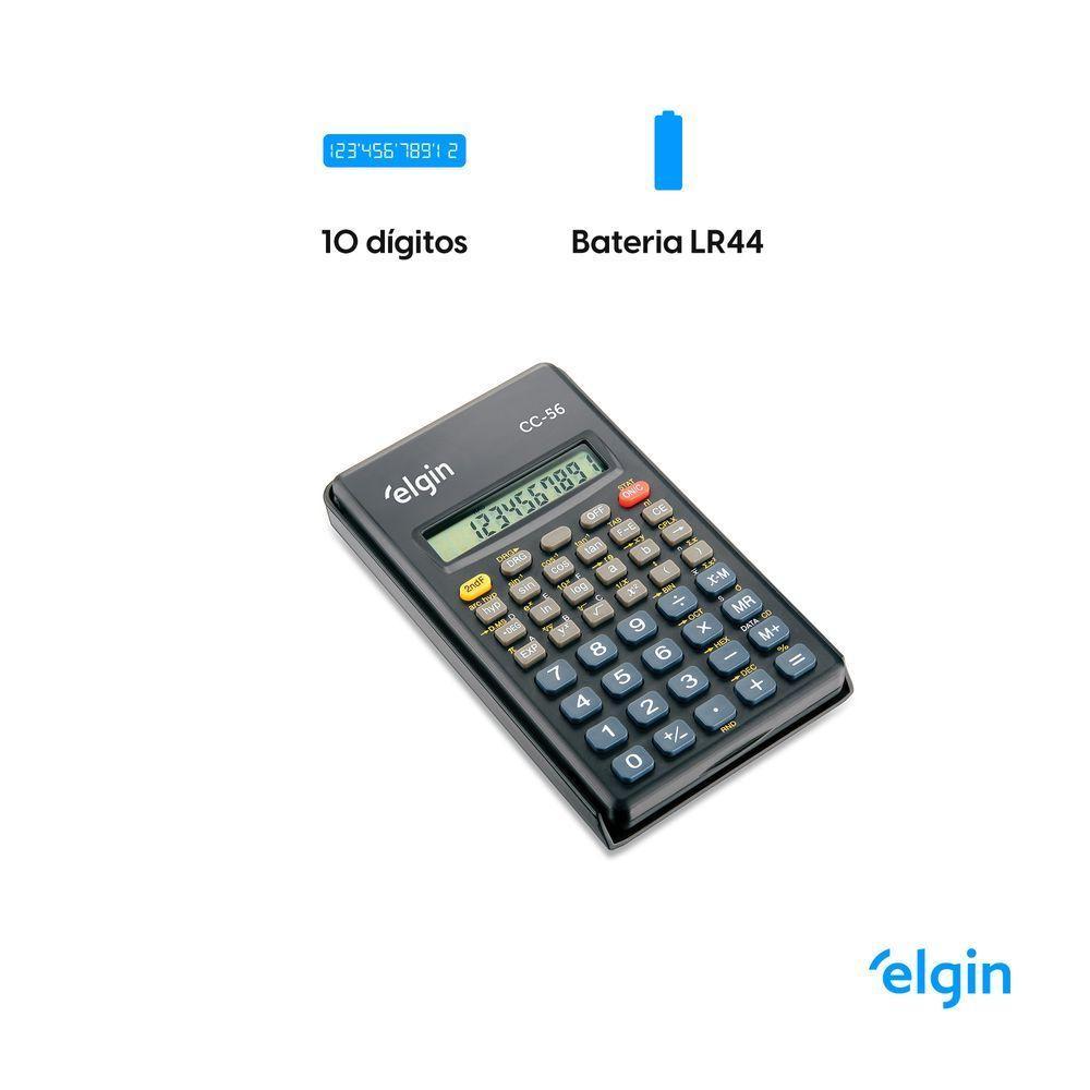Calculadora Científica CC56 56 Funções 10 Dígitos Cálculos Estatísticos E Exponenciais - 3