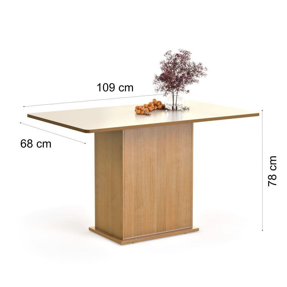 Conjunto De Mesa De Jantar Moderna Com 4 Cadeiras Estofadas Mel Off - 6
