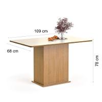 Conjunto De Mesa De Jantar Moderna Com 4 Cadeiras Estofadas Mel Off - 6