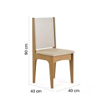 Conjunto De Mesa De Jantar Moderna Com 4 Cadeiras Estofadas Mel Off - 7