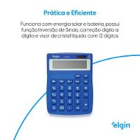 Calculadora De Mesa 4125 Azul 12 Dígitos Função Correção GPM Erase - 3