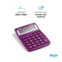 Calculadora De Mesa 4127 Roxa 12 Dígitos Função Correção GPM Erase - 6