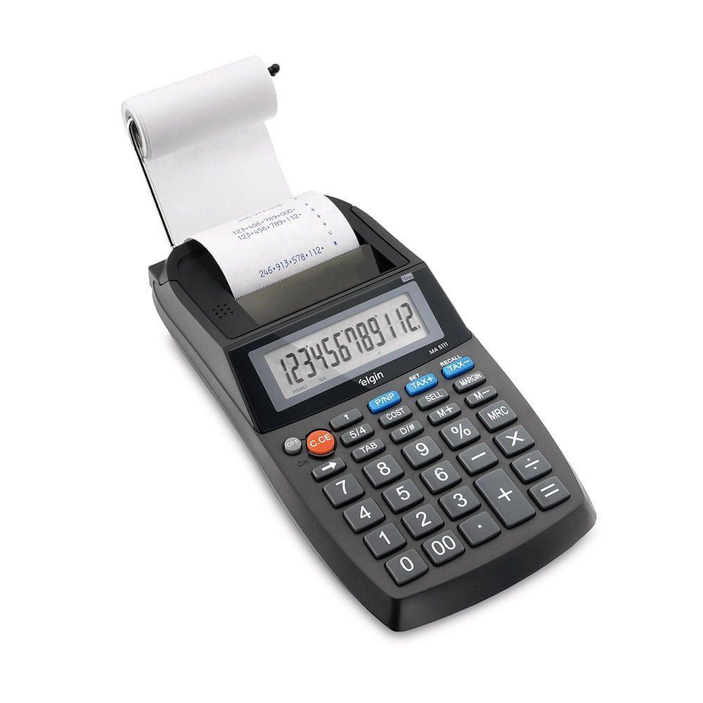 Calculadora Com Impressão Monocromática 5111 12 Dígitos Visor LCD - 1