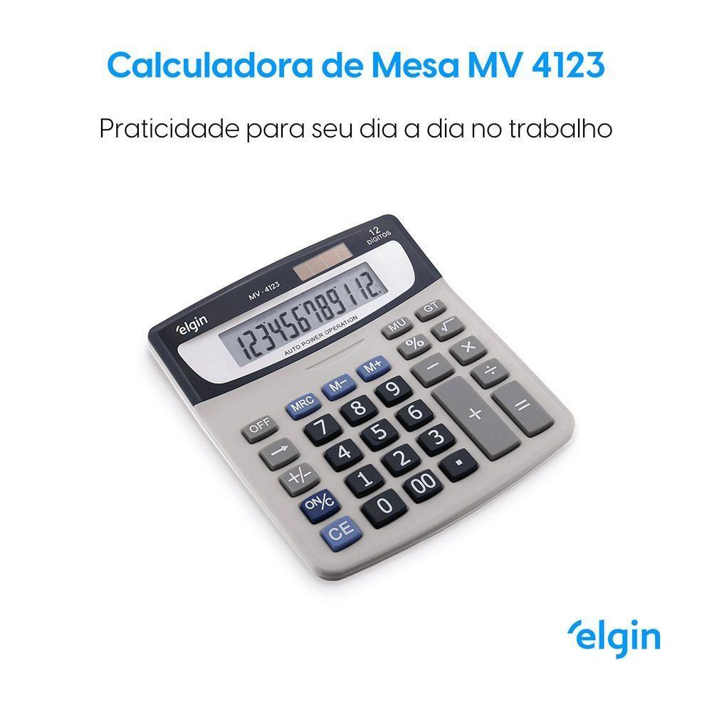 Calculadora De Mesa 4123 12 Dígitos Raíz Quadrada LCD - 2