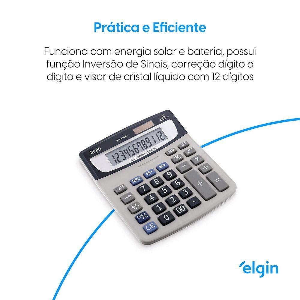Calculadora De Mesa 4123 12 Dígitos Raíz Quadrada LCD - 3