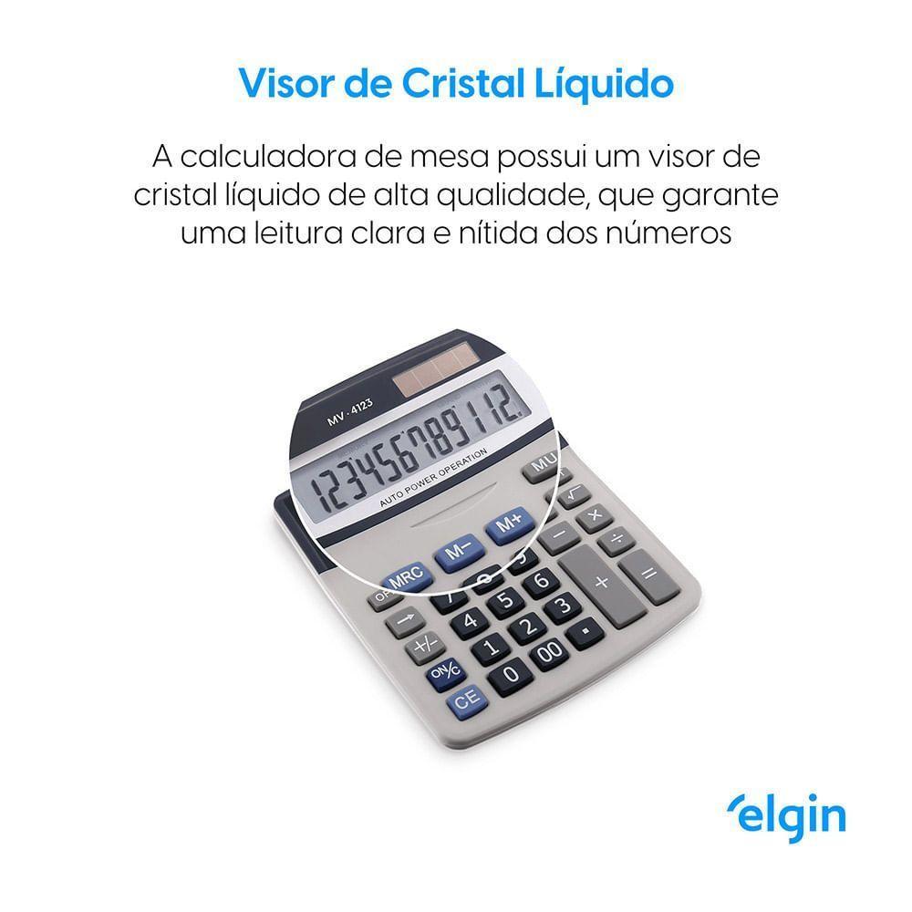 Calculadora De Mesa 4123 12 Dígitos Raíz Quadrada LCD - 4