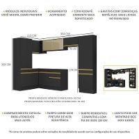Cozinha Completa De Canto Mp2090 Com Armário E Balcão Preta - 6