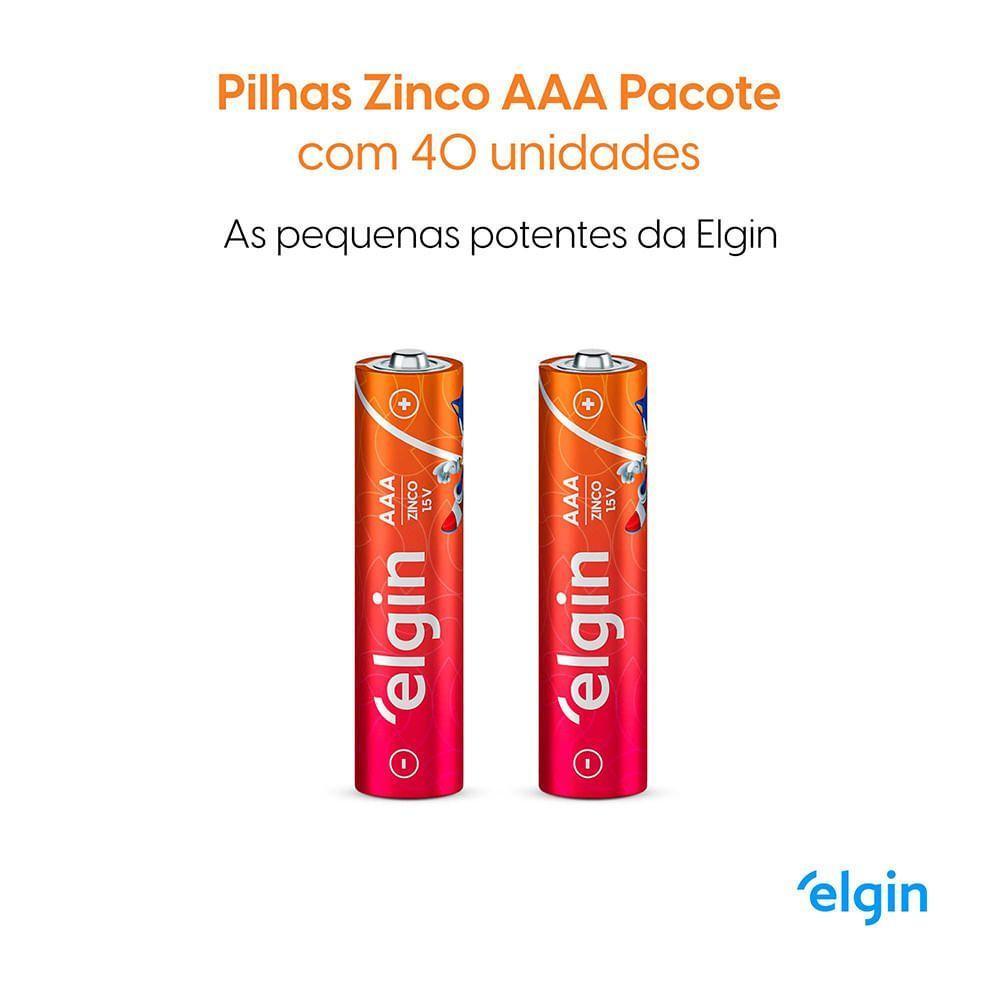 Pilha De Zinco AAA Palito Caixa Com 40 Unidades - 3