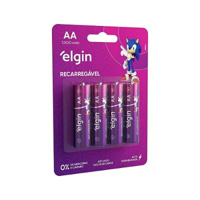 Pilha Recarregável AA Comum 2.500mah Blister Com 4 Unidades