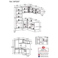 Cozinha Completa De Canto Mp2087 Com Armário E Balcão Branca - 5