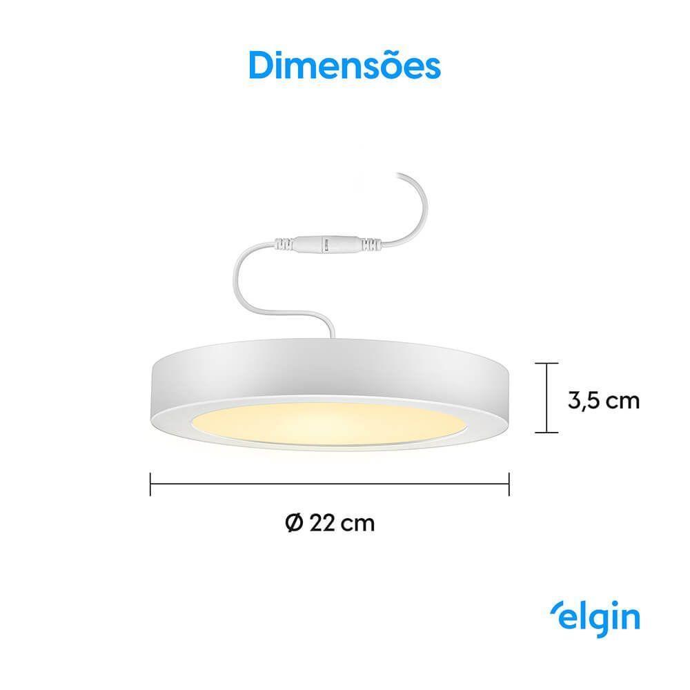 Luminária De Sobrepor Redonda Smart 18W Compatível Com Alexa E Google Home Bivolt - 3