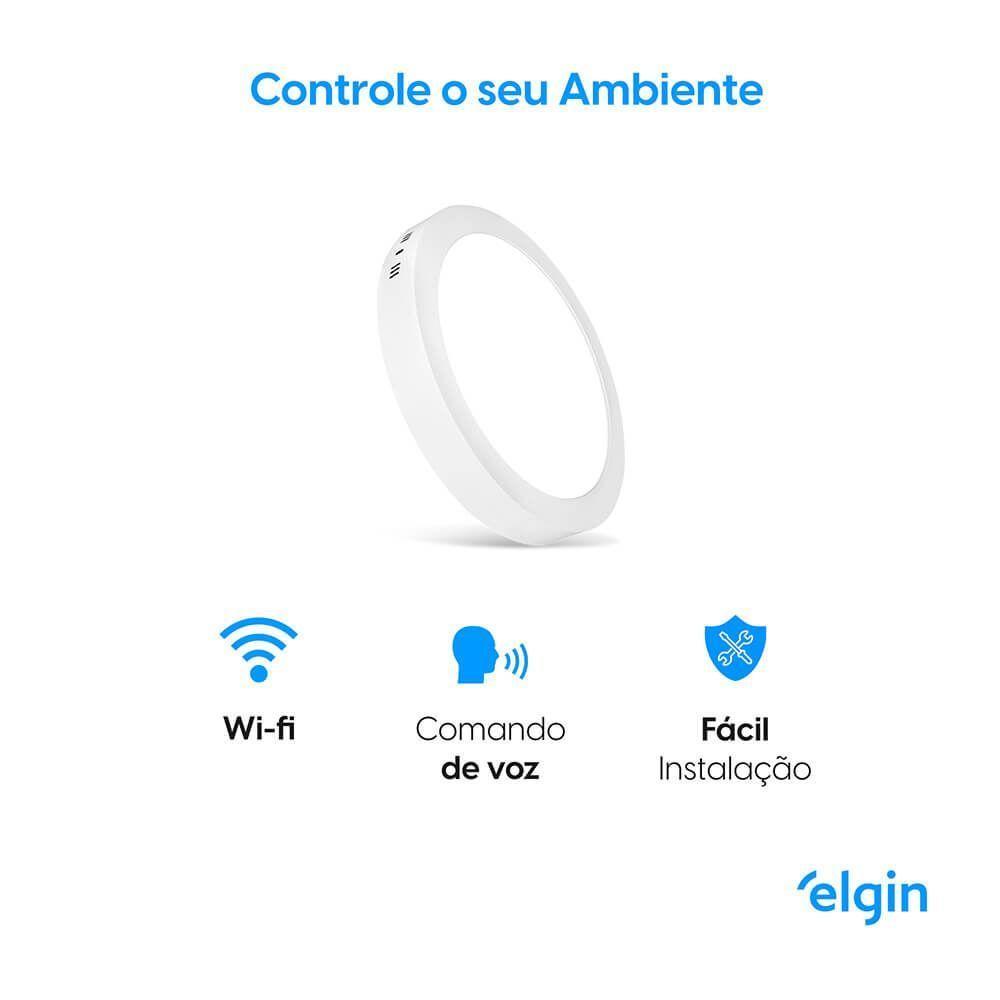 Luminária De Sobrepor Redonda Smart 18W Compatível Com Alexa E Google Home Bivolt - 4