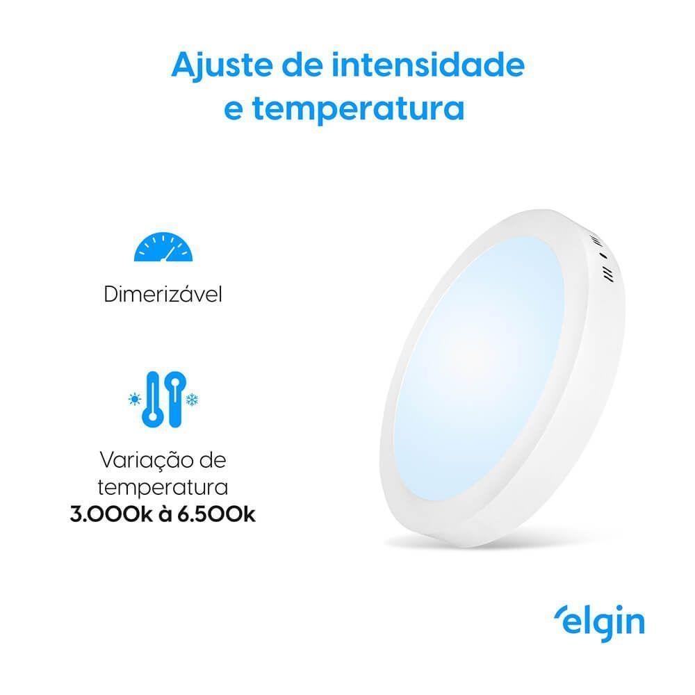 Luminária De Sobrepor Redonda Smart 18W Compatível Com Alexa E Google Home Bivolt - 5