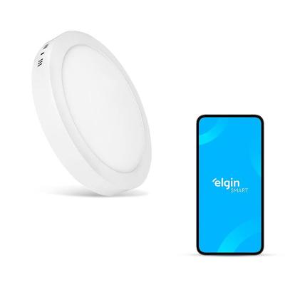 Luminária De Sobrepor Redonda Smart 18W Compatível Com Alexa E Google Home Bivolt