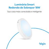 Luminária De Sobrepor Redonda Smart 18W Compatível Com Alexa E Google Home Bivolt - 2