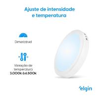 Luminária De Sobrepor Redonda Smart 18W Compatível Com Alexa E Google Home Bivolt - 5
