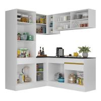 Cozinha Completa De Canto Mp2088 Com Armário E Balcão Branca