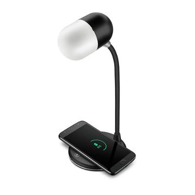 Luminária De Mesa Led Lumi Play Carregamento Por Indução Caixa De Som Bluetooth Preta