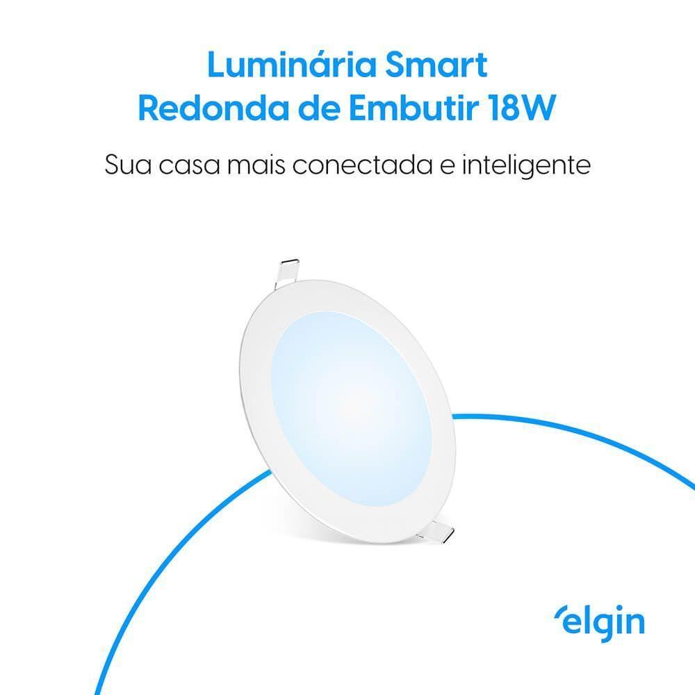 Luminária De Embutir Redonda Smart 18W Compatível Com Alexa E Google Home Bivolt - 2