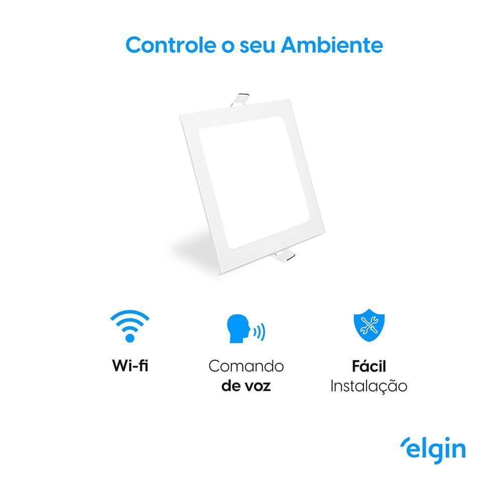 Luminária De Embutir Quadrada Smart 18W Compatível Com Alexa E Google Home Bivolt - 4