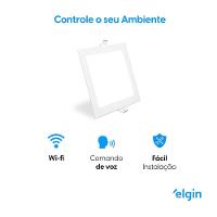 Luminária De Embutir Quadrada Smart 18W Compatível Com Alexa E Google Home Bivolt