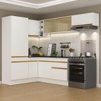 Cozinha Completa De Canto Mp2086 Com Armário E Balcão Branca Multimóveis - 1