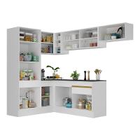 Cozinha Completa De Canto Mp2086 Com Armário E Balcão Branca Multimóveis - 7