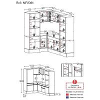 Cozinha Completa De Canto Mp2084 Com Armário E Balcão Preta Multimóveis - 5
