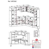 Cozinha Completa De Canto Mp2082 Com Armário E Balcão Preta - 5